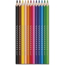 Janod - 12 Coloured Pencils - Colouring & Drawing - Ergonomic Triangular Shape & Resistant Lead - Creative Hobbies and Crafts - Ages 3+ - J07408