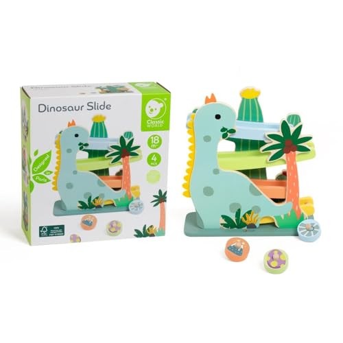 Classic World Wooden Interactive Dinosaur Slide Playset 18M+