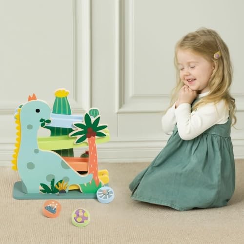 Classic World Wooden Interactive Dinosaur Slide Playset 18M+