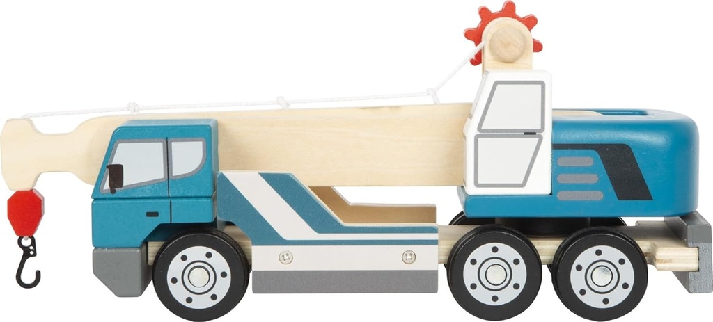 Small Foot Kraanwagen Met Pallet Van Hout Speelvoertuig Voor Kinderen Met 360° Draaibare Kraan En Accessoires Vanaf 2 Jaar 12639