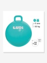 LUDI XXL Blue Hopper Ball Adapted Handle - Large Inflatable Jumping Ball - Thick and Elastic Plastic - Indoor and Outdoor Toy - to Become a Bouncing A