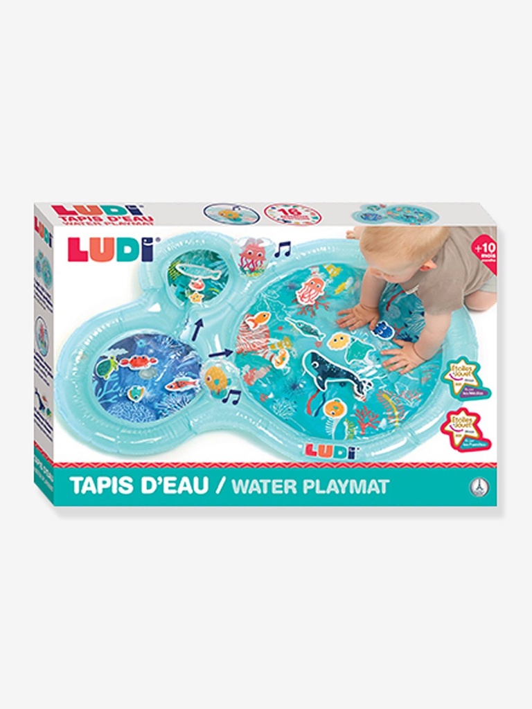 Ludi - Marine Water Mat - Large Sensory Activity Mat to Awaken the Baby - Develop Motor Skills - 16 Sea Animals - from 10 Months