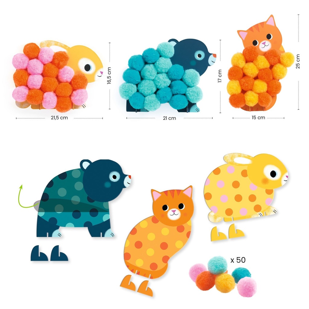 Pompon Collage - Hase
