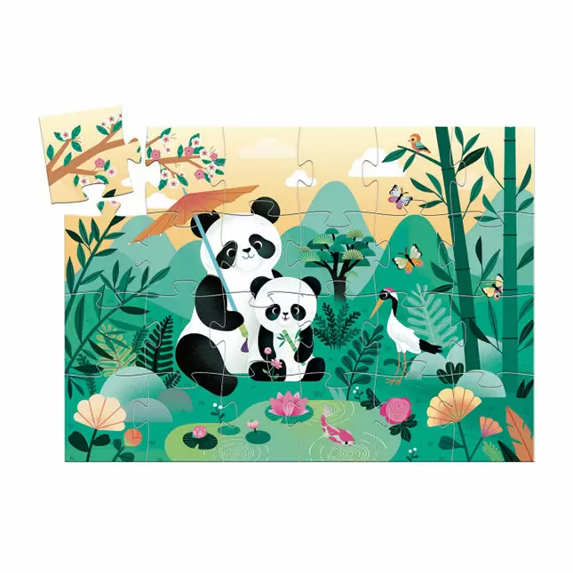 24pc Djeco Leo the Panda Silhouette Jigsaw Puzzle Kids Game 18x27cm 3y+