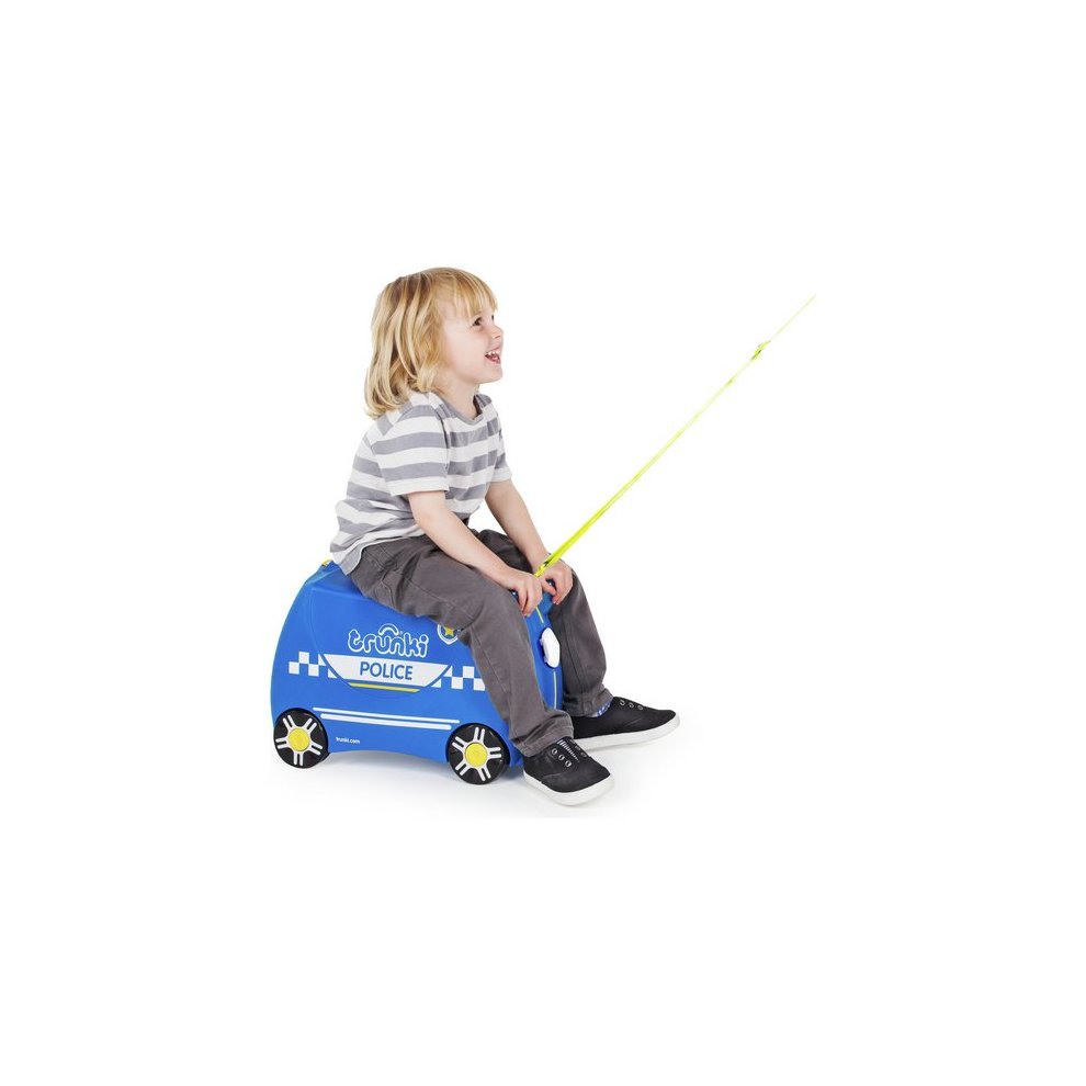 Trunki Percy Police Car - Ride on Suitcase /Carry-on Bag - Blue