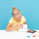 CONNETIX Magnetic Tiles Travel Mini Pack, 32 Pieces | Pack, Play and Create Anywhere with Mini Magnetic Tiles, Reusable Stickers and a Build-ready Tra