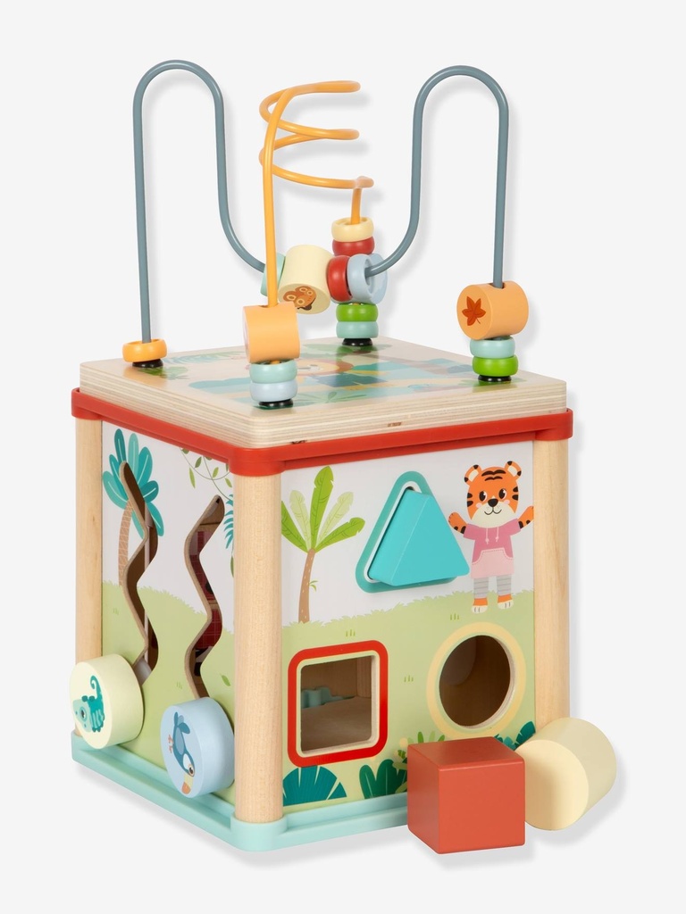 Small Foot Motor Activity Cube 'Jungle Friends' FSC® 100% Gecertificeerd Hout 5 Speeloppervlakken Voor Kinderen Vanaf 1 Jaar 12765