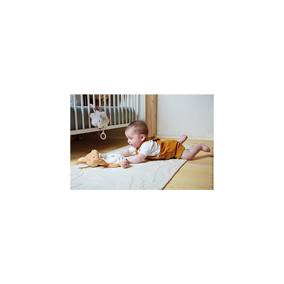 - Petites Chansons - Fabric and Wood Music Box - 15 Cm Musical Pillow - âMy Little Bunnyâ Nursery Rhyme (French) - Early-Learning Cushion for