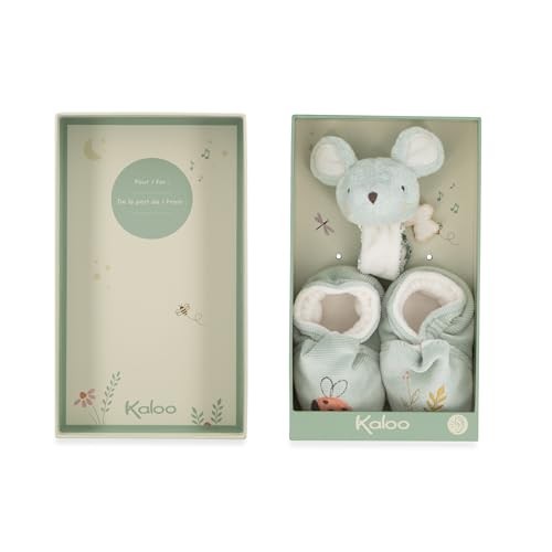 KALOO - Bracelet and Booties Set - Bracelet and Booties with Bell - Refined Gift for Birth - Promotes Development and Motor Skills - Personalised Gift
