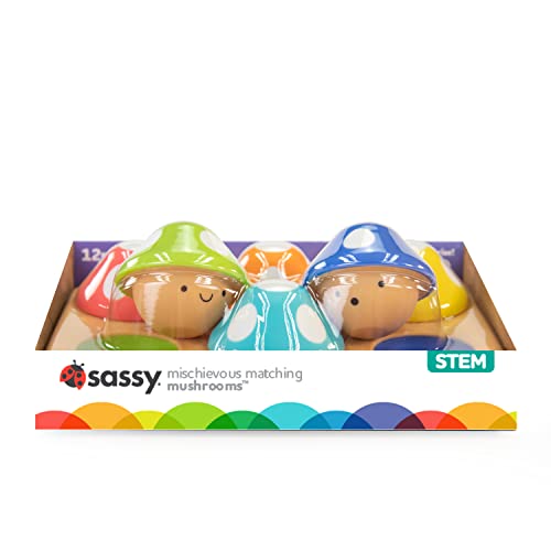 Sassy Mischievous Matching Mushrooms  Sorting Board  Social Emotional Learning Toy  STEM  12+ Months