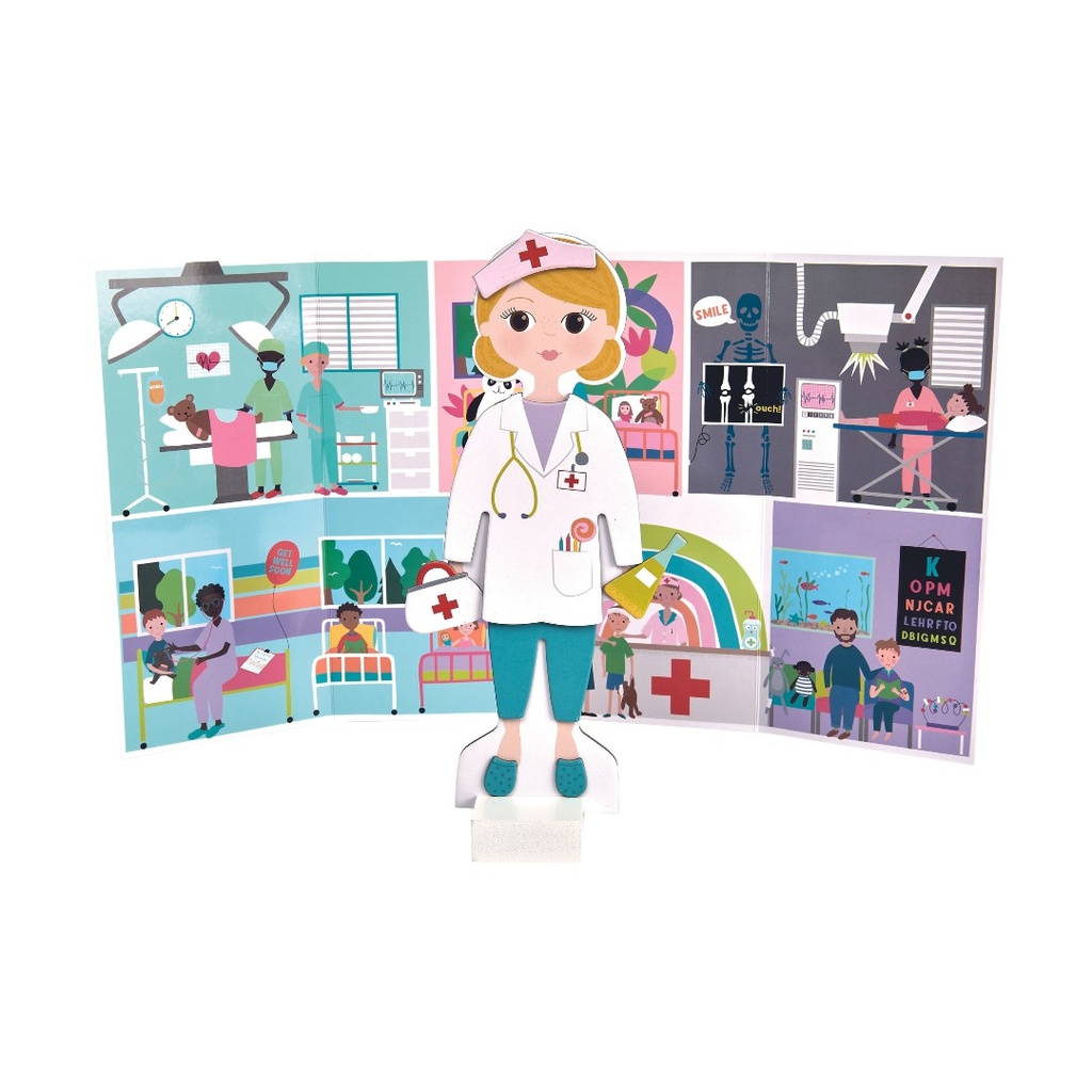 Floss and Rock 44P6442 Florence Wooden Magnetic Dress up Doll  9.25-inch Height