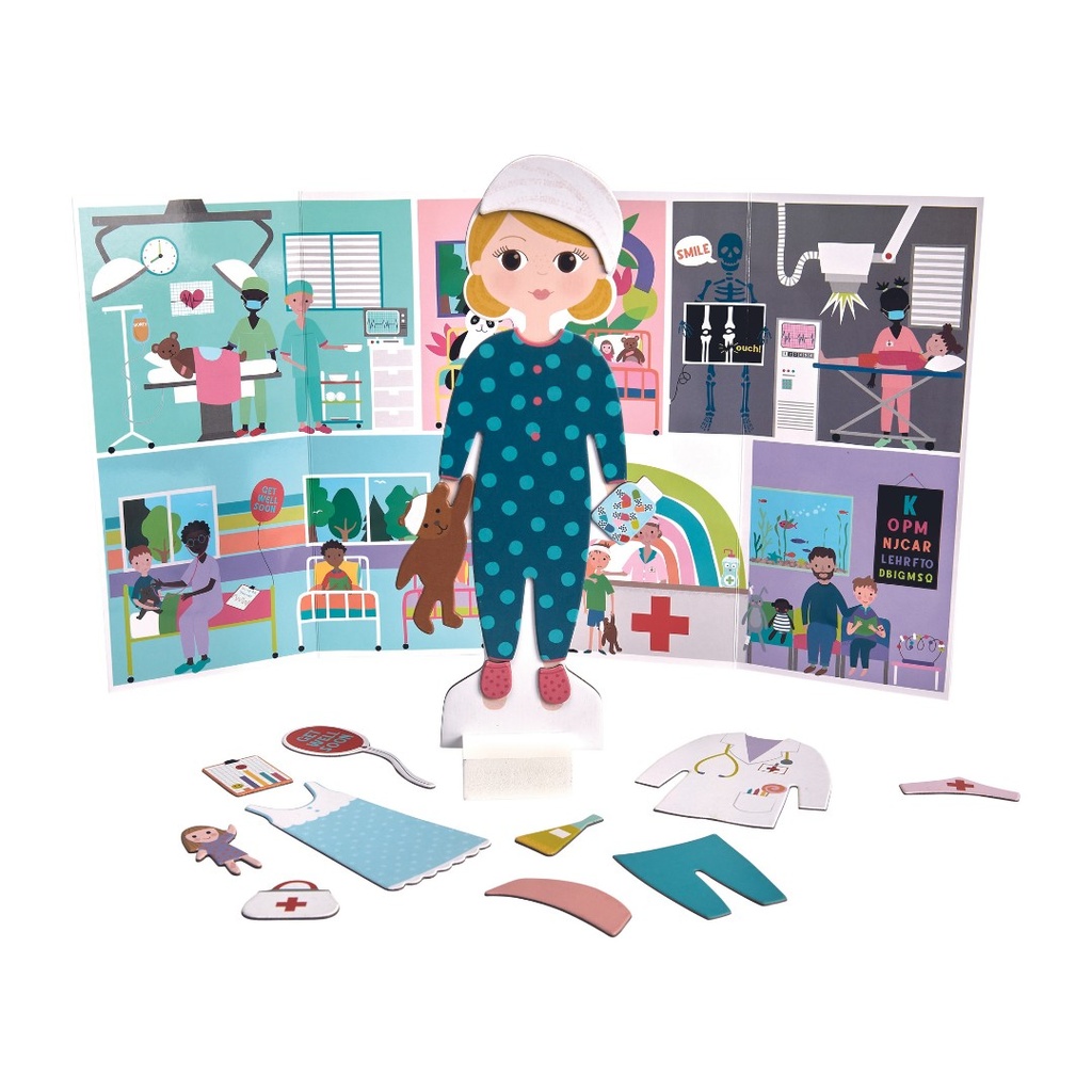 Floss and Rock 44P6442 Florence Wooden Magnetic Dress up Doll  9.25-inch Height