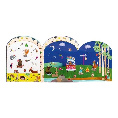 Kids Activity Book 50 Reusable Stickers Animal Adventure Travel 3+