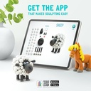 Hey Clay Animals - Claymate Sheep - Colorful Modeling Air Dry Clay for Kids 3+ - Air-Drying Clay Kit 3 Cans with Fun Interactive App
