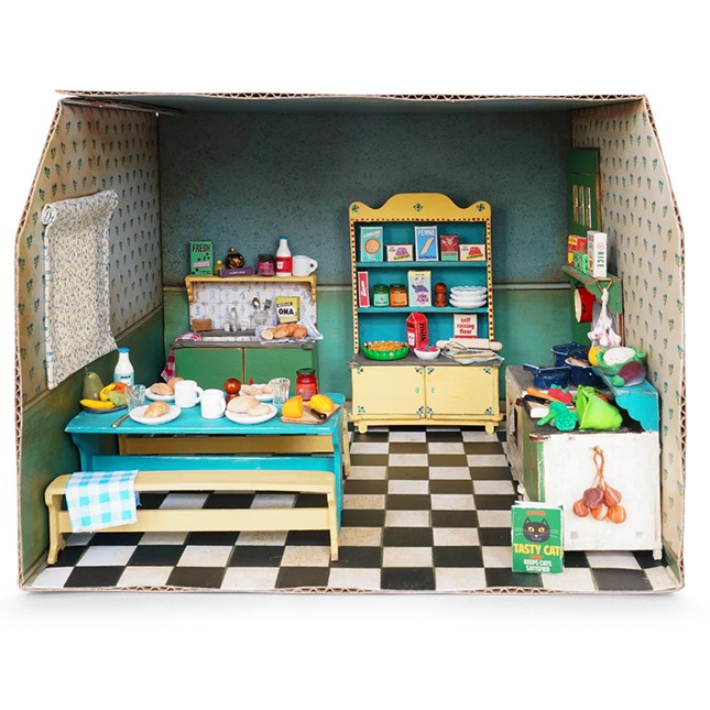 The Mouse Mansion Cardboard Room - Kitchen - Arts & Crafts for Ages 3 to 9 - Fat Brain Toys