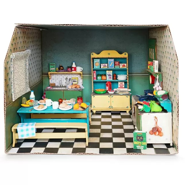 The Mouse Mansion Cardboard Room - Kitchen - Arts & Crafts for Ages 3 to 9 - Fat Brain Toys