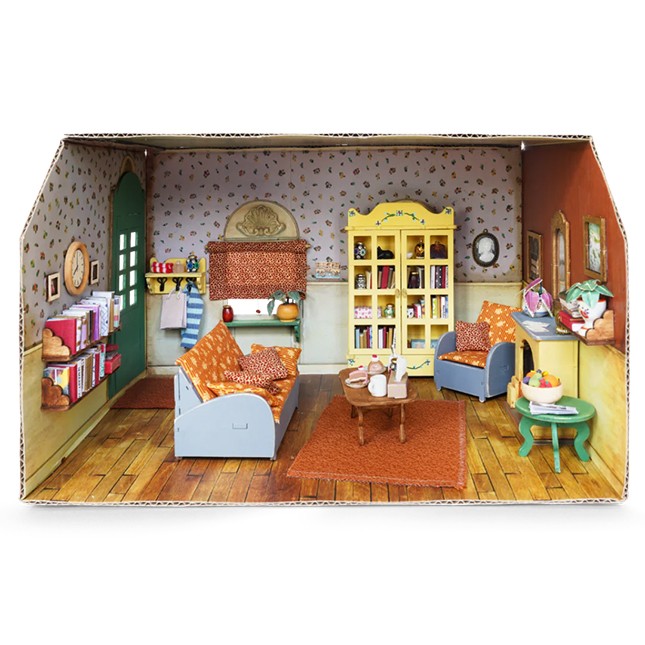 The Mouse Mansion Cardboard Room - Living Room -  - Fat Brain Toys