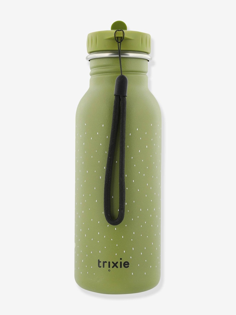 Drinking Bottle - Mr. Dino - 500ml Stainless Steel Water Bottle for Kids - Green - Leakproof - Eco-Friendly and BPA-Free