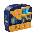 Crocodile Creek 12-Piece Mini Jigsaw Puzzle - Fun Floor Puzzles for Kids Ages 2-4 and up - Heavy-Duty Shaped Box for Storage - Construction Zone - 12 