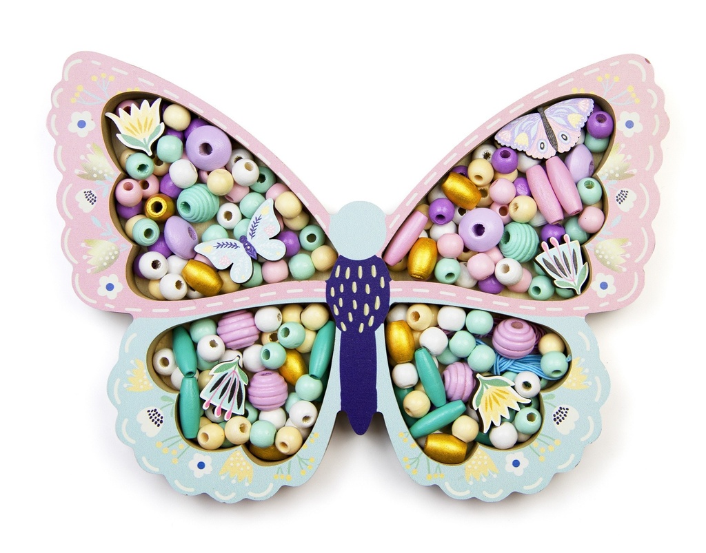 Pastellperlen Aus Holz - Schmetterling
