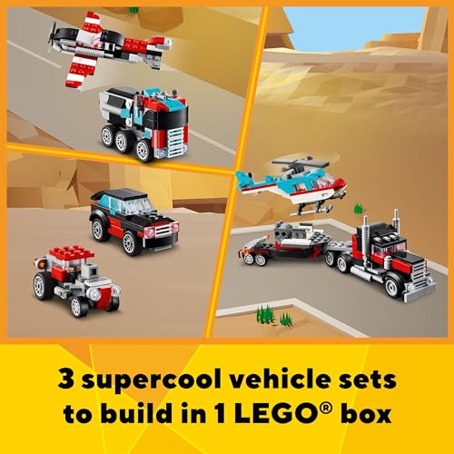 Flatbed Truck with Helicopter