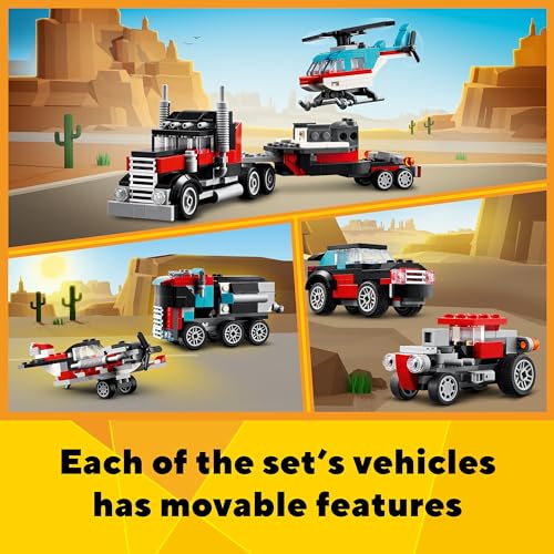 Flatbed Truck with Helicopter