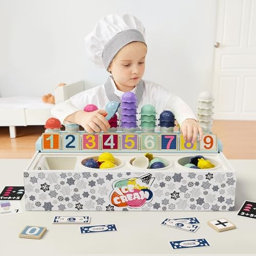 Topbright 1210902022de0001 Ice Cream Parlor Ice Cream Parlor Set, Educational Math Game and Cognitive Skills Development for Kids, Montessori Learning