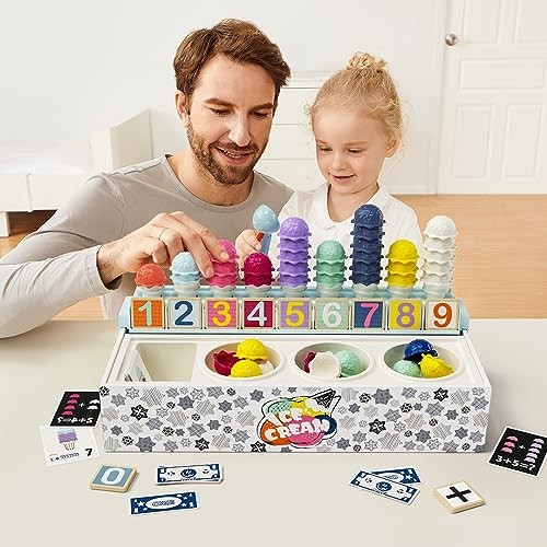 Topbright 1210902022de0001 Ice Cream Parlor Ice Cream Parlor Set, Educational Math Game and Cognitive Skills Development for Kids, Montessori Learning