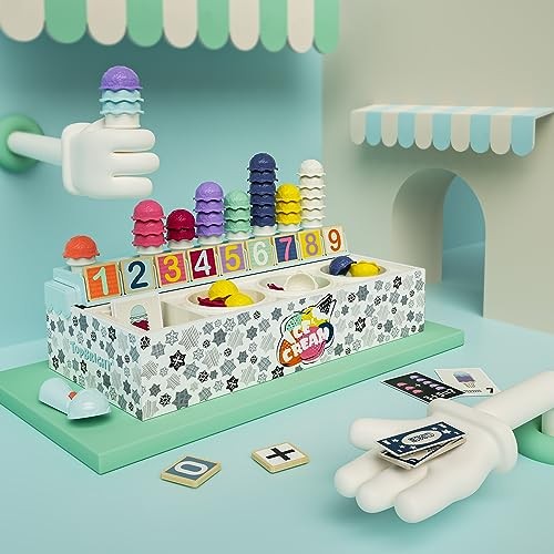 Topbright 1210902022de0001 Ice Cream Parlor Ice Cream Parlor Set, Educational Math Game and Cognitive Skills Development for Kids, Montessori Learning
