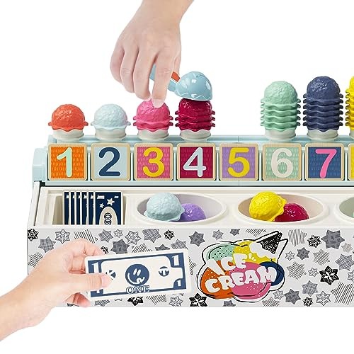 Topbright 1210902022de0001 Ice Cream Parlor Ice Cream Parlor Set, Educational Math Game and Cognitive Skills Development for Kids, Montessori Learning