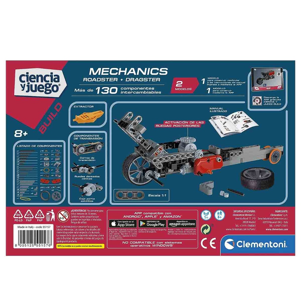 Clementoni Laboratorio De Mecánica Roadster + Dragster