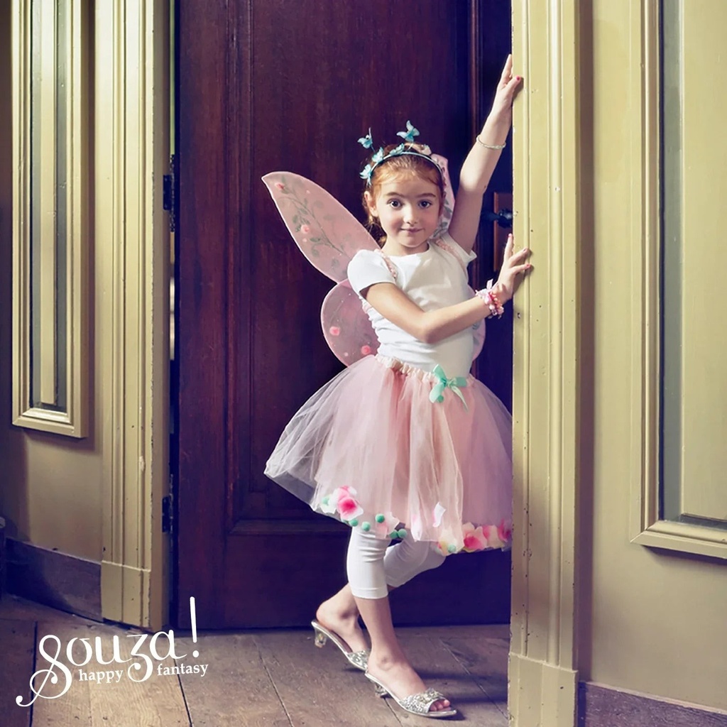 Elody Fairy Costume – Skirt and Wings Set (pink) - Role-Play for Children - Sz 3-5 Yrs