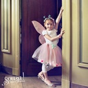 Elody Fairy Costume – Skirt and Wings Set (pink) - Role-Play for Children - Sz 3-5 Yrs
