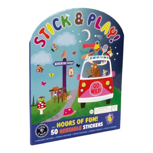 Kids Activity Book 50 Reusable Stickers Animal Adventure Travel 3+