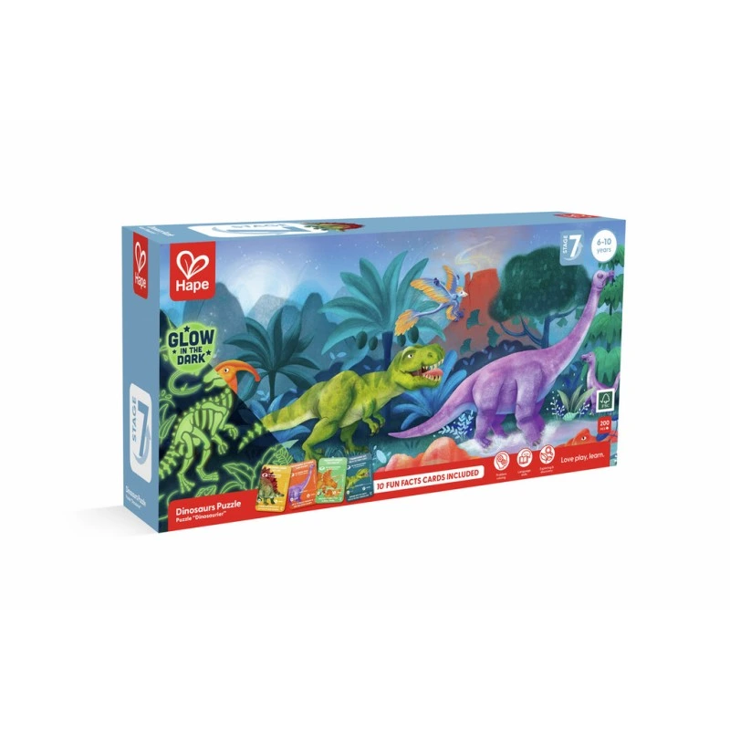 Puzzle Brilla en Oscuridad Dinosaurio 200 Piezas