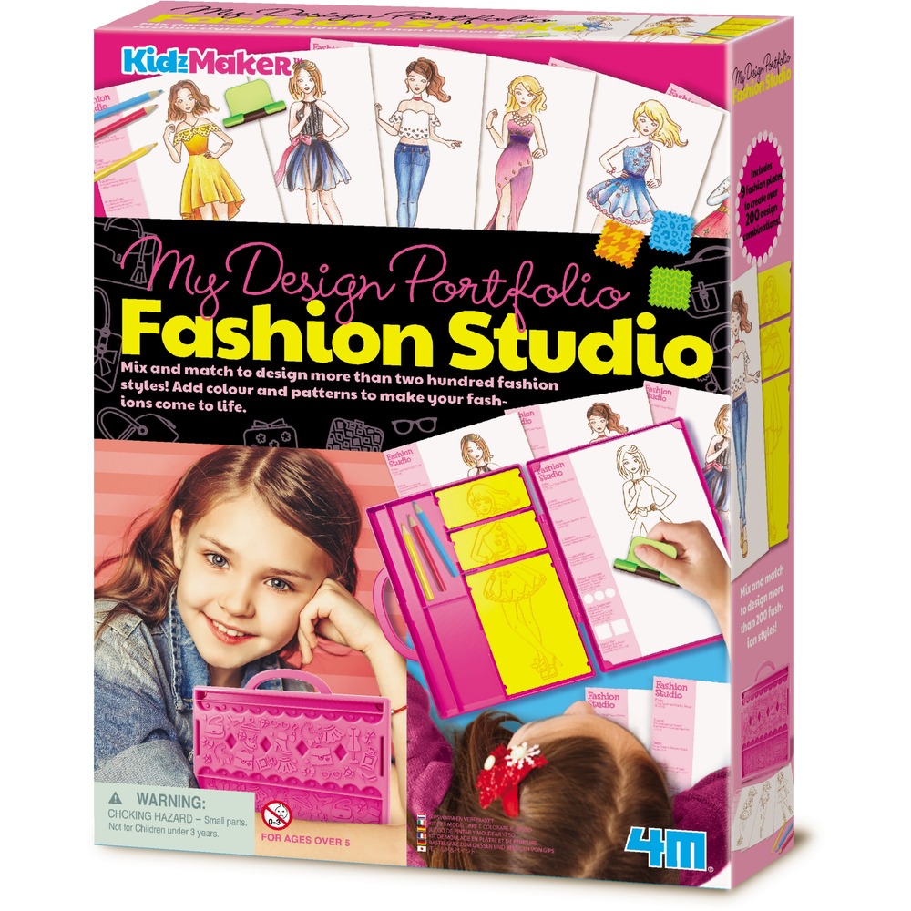 4M   My Design Portfolio Fashion Studio   Design & Draw Your Own Fabulous Designs with the Tools Supplied   Creative Arts and Crafts for Kids 5+