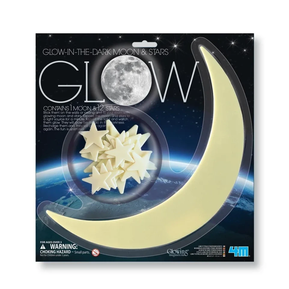 Glow in the Dark Large Moon and Stars - 4M