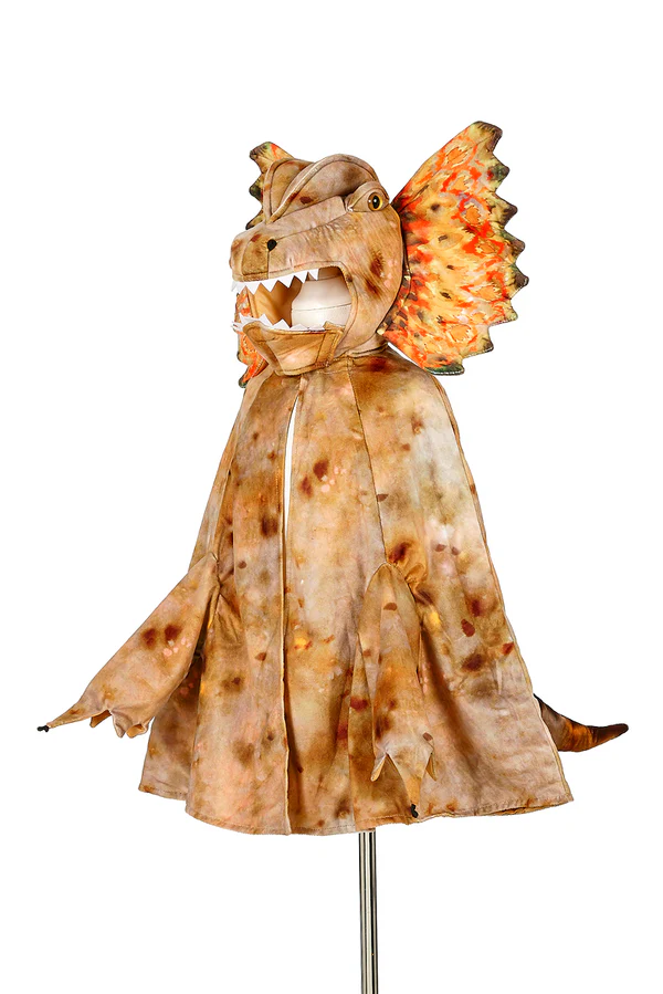Dilophosaurus Dragon Costume Cape for Kids - Carnival & Festive Use - Sz 4–7 Yrs