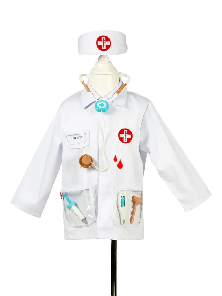 Doctor Set Costume Set for Children – Includes Accessories for Role-Play & Entertainment - Sz 4-7 Yrs