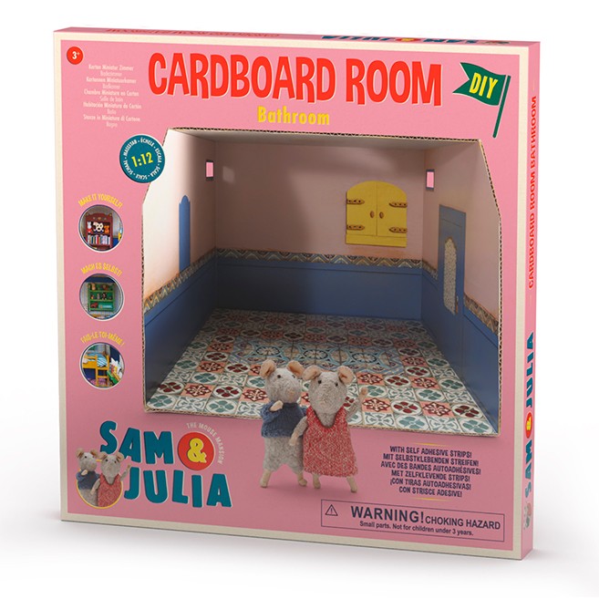 The Mouse Mansion Cardboard Room - Bathroom - Dolls & Dollhouses for Ages 3 to 8 - Fat Brain Toys