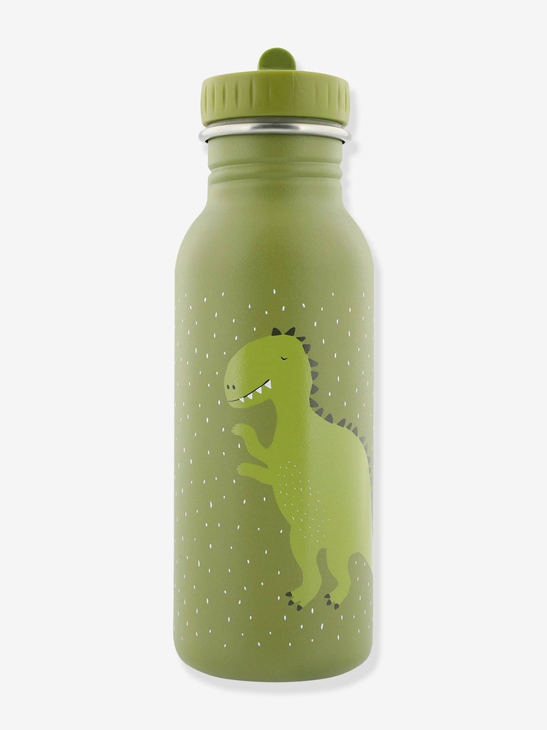 Drinking Bottle - Mr. Dino - 500ml Stainless Steel Water Bottle for Kids - Green - Leakproof - Eco-Friendly and BPA-Free