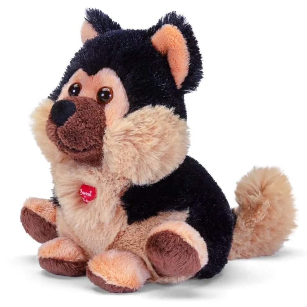 Peluche Cane Pastore Tedesco (15x15x14cm) BUSSI Beige, Marrone E Nero 18186