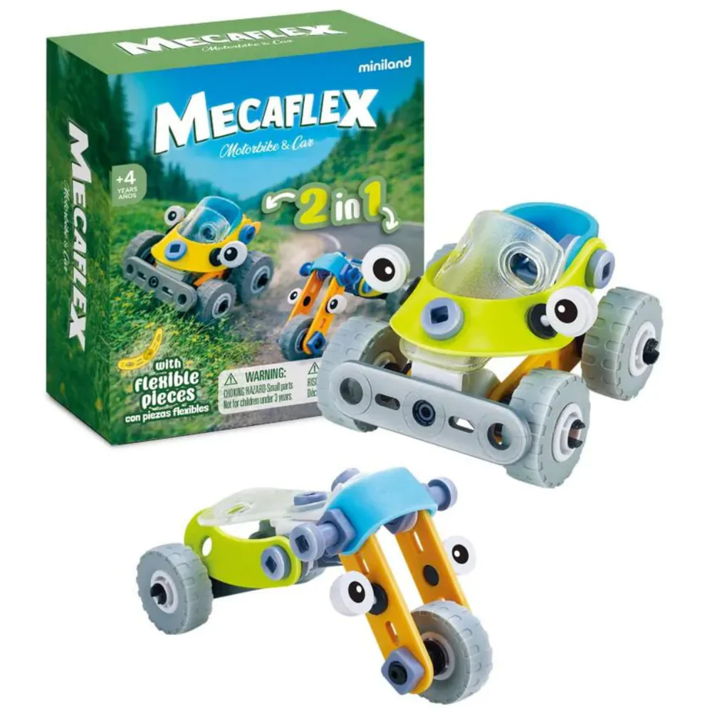 Construcciones flexibles MECAFLEX ¡2 en 1! moto y coche