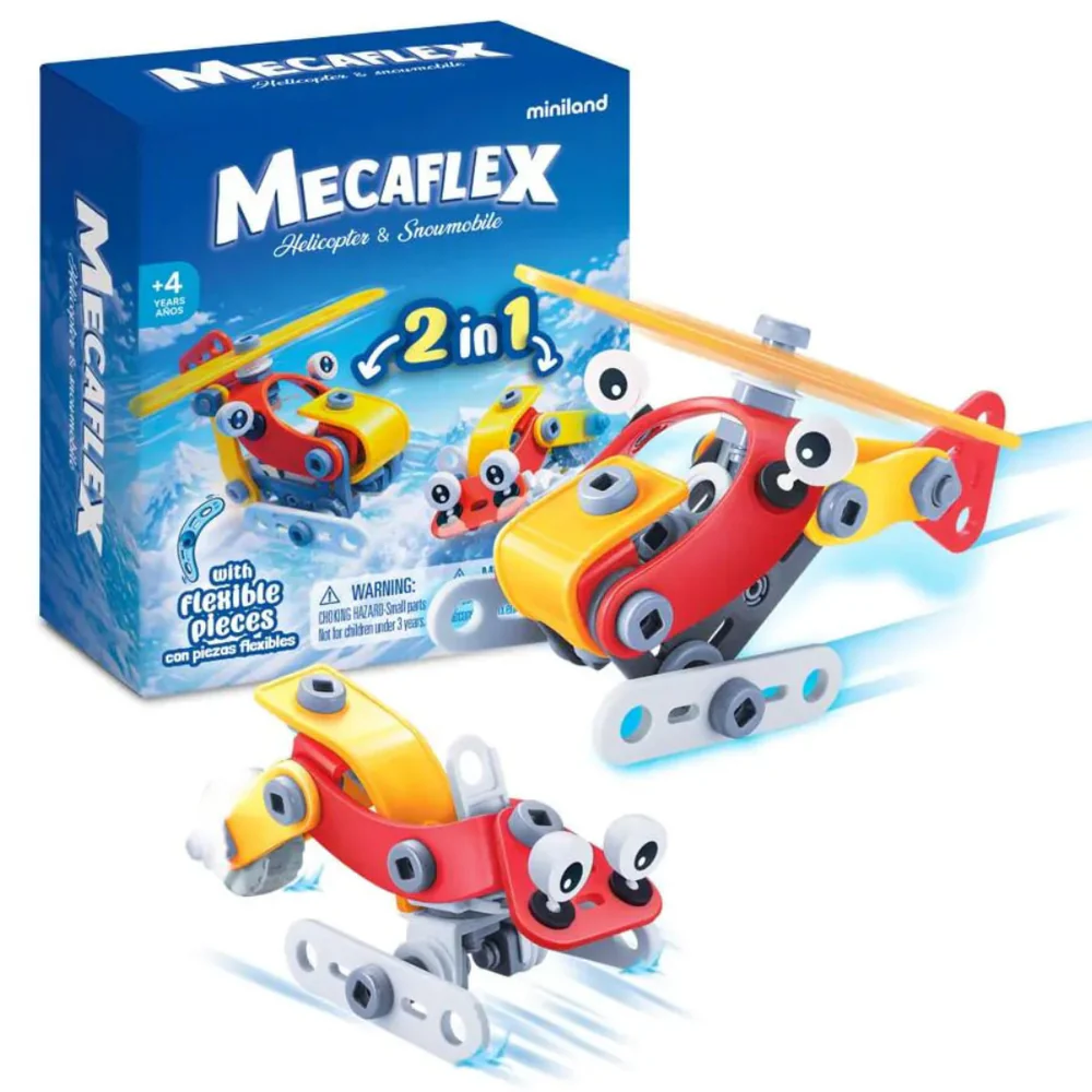 Construcciones flexibles MECAFLEX ¡2 en 1! helicoptero y motonieve