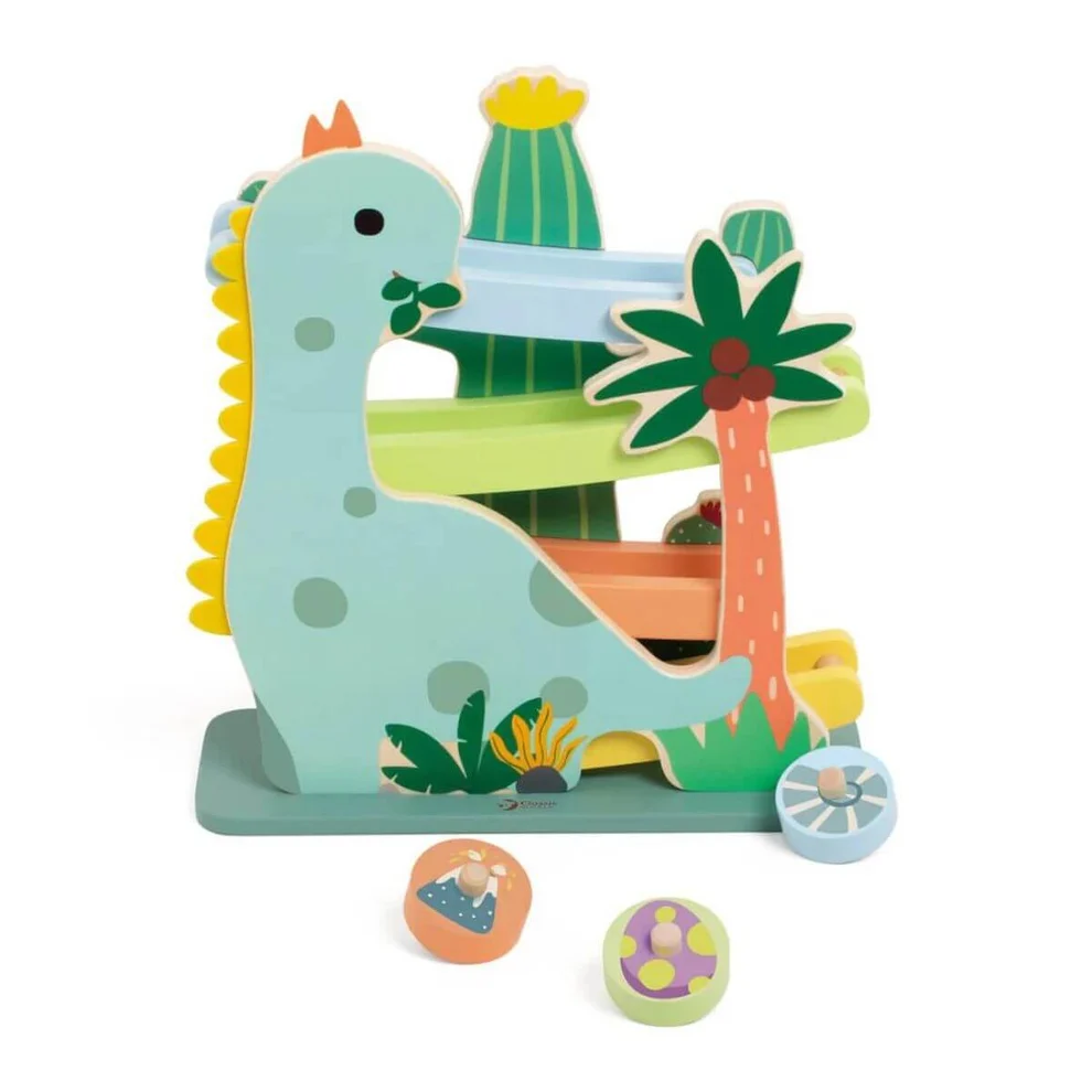 Classic World Wooden Interactive Dinosaur Slide Playset 18M+