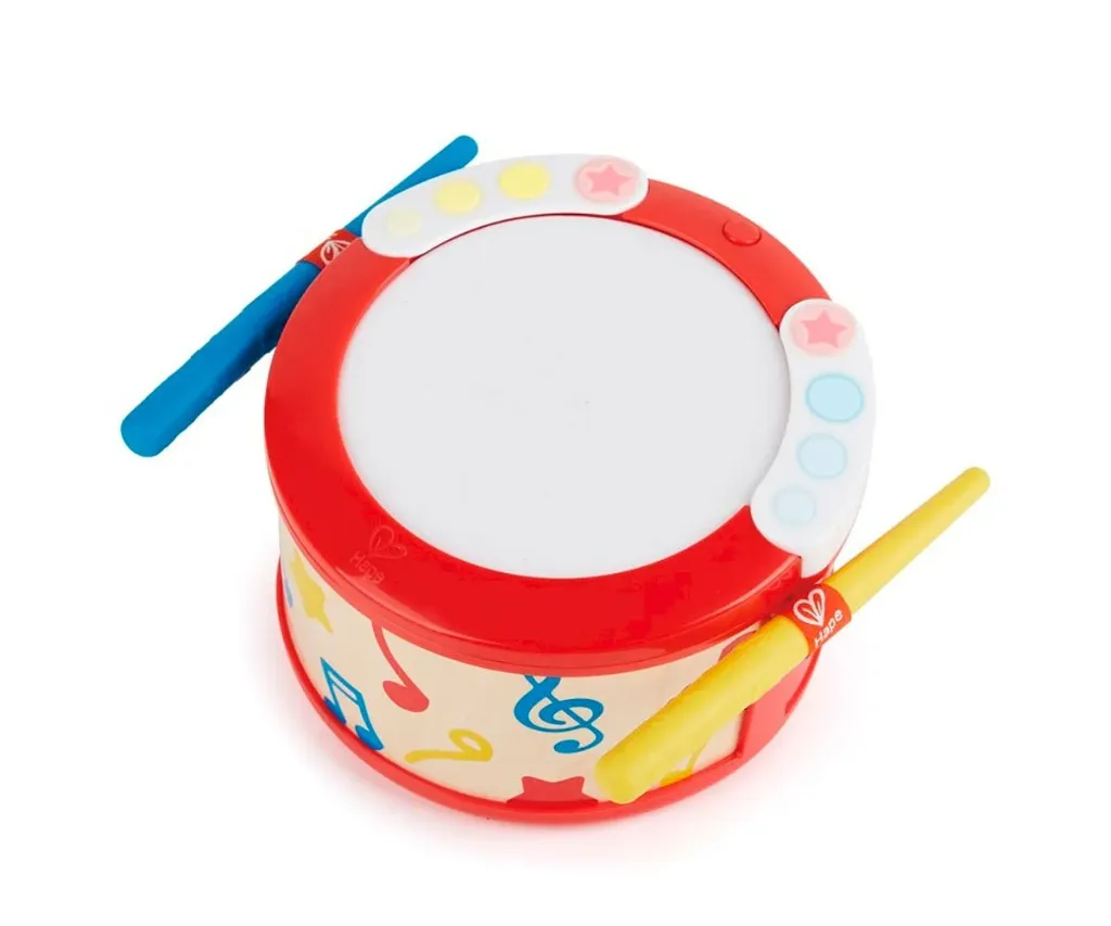 Hape Lights & Guided Play 2-Mode Electronic Drum Sensory Musical Instrument Toy, Multi