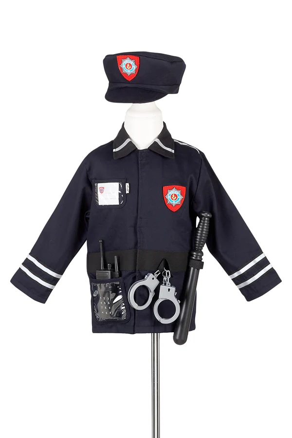Policeman Costume Set for Children – Includes Accessories for Role-Play & Entertainment - Sz 4-7 Yrs