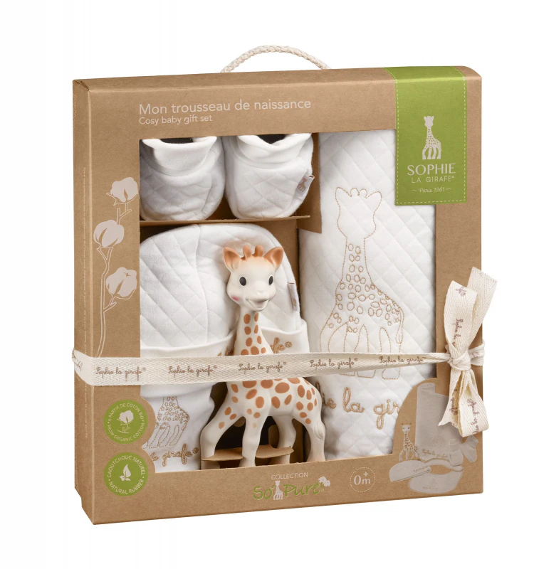 Pack regalo nacimiento Sophie la girafe mordedor+ textil new born - Natural