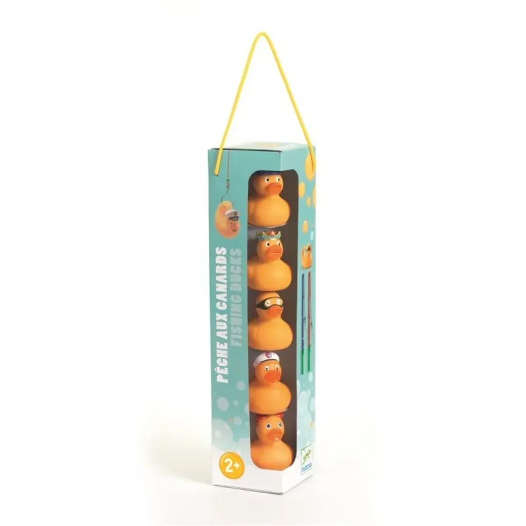 Juego habilidad Pesca-Patos amarillos 5 patos