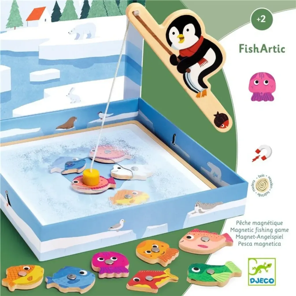 Pesca peces en el artico
